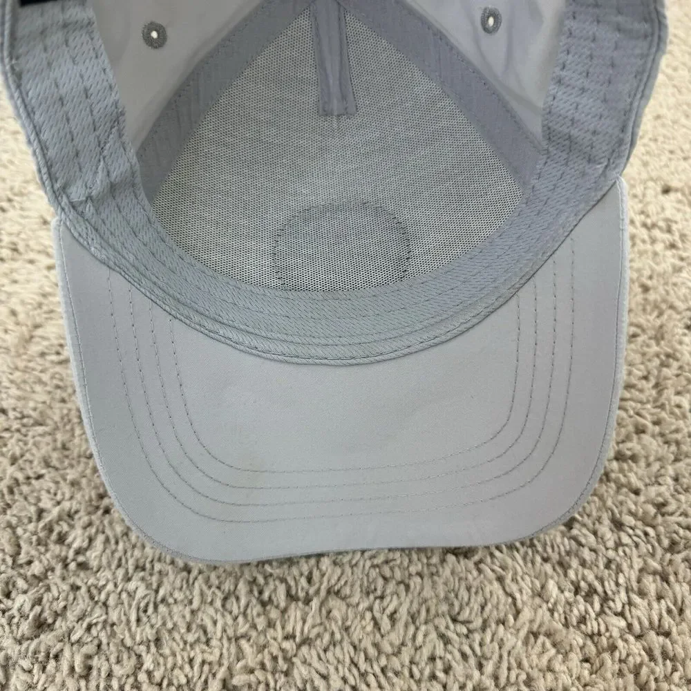 PGA‎ Jr League Hat Garb Adjustable Strap Gray White Mesh Rubber Circle Logo Cap